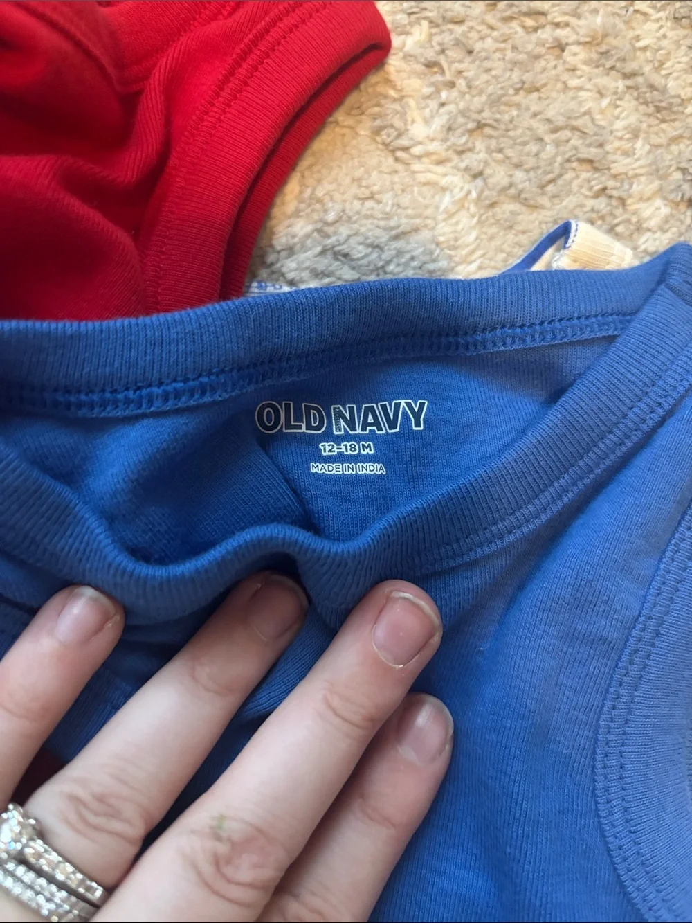 NWT - Old Navy Red, Cream & Blue Kids Tank Top Set - 12-18 months
